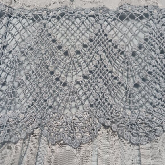 Sundance Dusty Blue Lace Overlay Dress Sz 10 Love Always - Picture 12 of 13